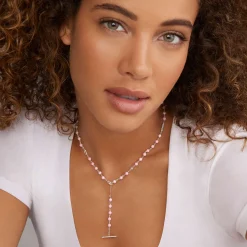 Pink Ceramic Beaded Necklace