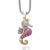 Pink Sapphire and Diamond Seahorse Pendant Necklace