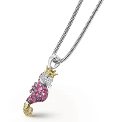 Pink Sapphire and Diamond Seahorse Pendant Necklace