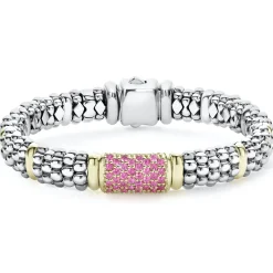 Pink Sapphire Caviar Bracelet | 9mm