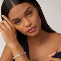 Pink Sapphire Caviar Bracelet | 9mm