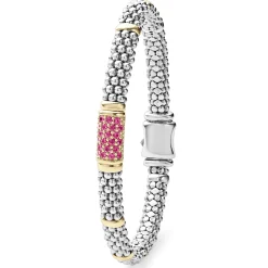 Pink Sapphire Caviar Bracelet | 6mm