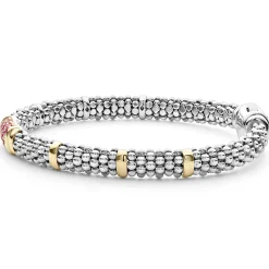Pink Sapphire Caviar Bracelet | 6mm