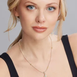 Pyramid Diamond Pendant Necklace