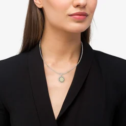 R Initial Diamond Charm Necklace