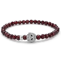 Red Garnet Skull Bracelet
