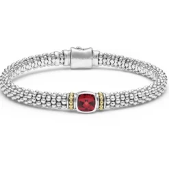 Rhodolite Garnet Caviar Bracelet | 6mm