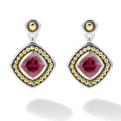 Rhodolite Garnet Drop Earrings