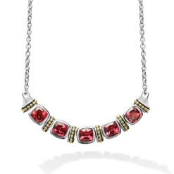 Rhodolite Garnet Five Station Necklace