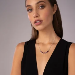 Rhodolite Garnet Five Station Necklace