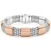 Rose Gold Station Caviar Bracelet | 12mm