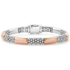 Rose Gold Station Caviar Bracelet | 6mm