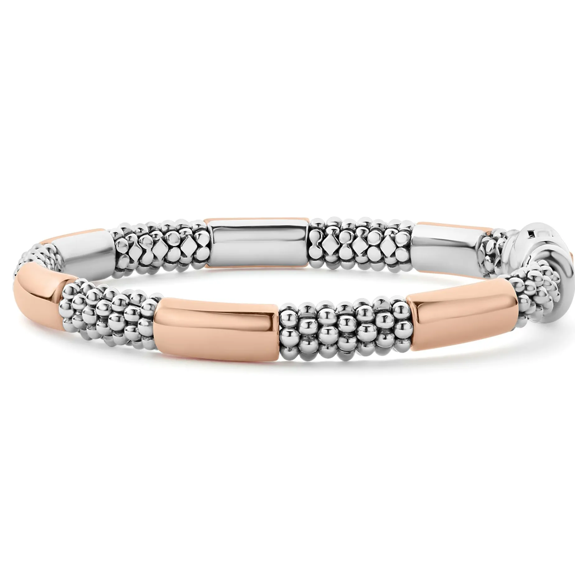 Rose Gold Station Caviar Bracelet | 6mm