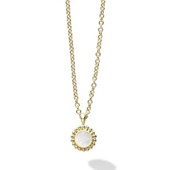 Round Mother of Pearl Pendant Necklace