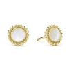 Round Mother of Pearl Stud Earrings