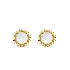 Round Mother of Pearl Stud Earrings