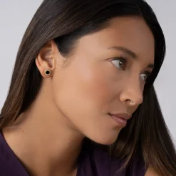 Round Onyx Stud Earrings