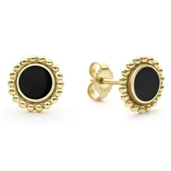 Round Onyx Stud Earrings