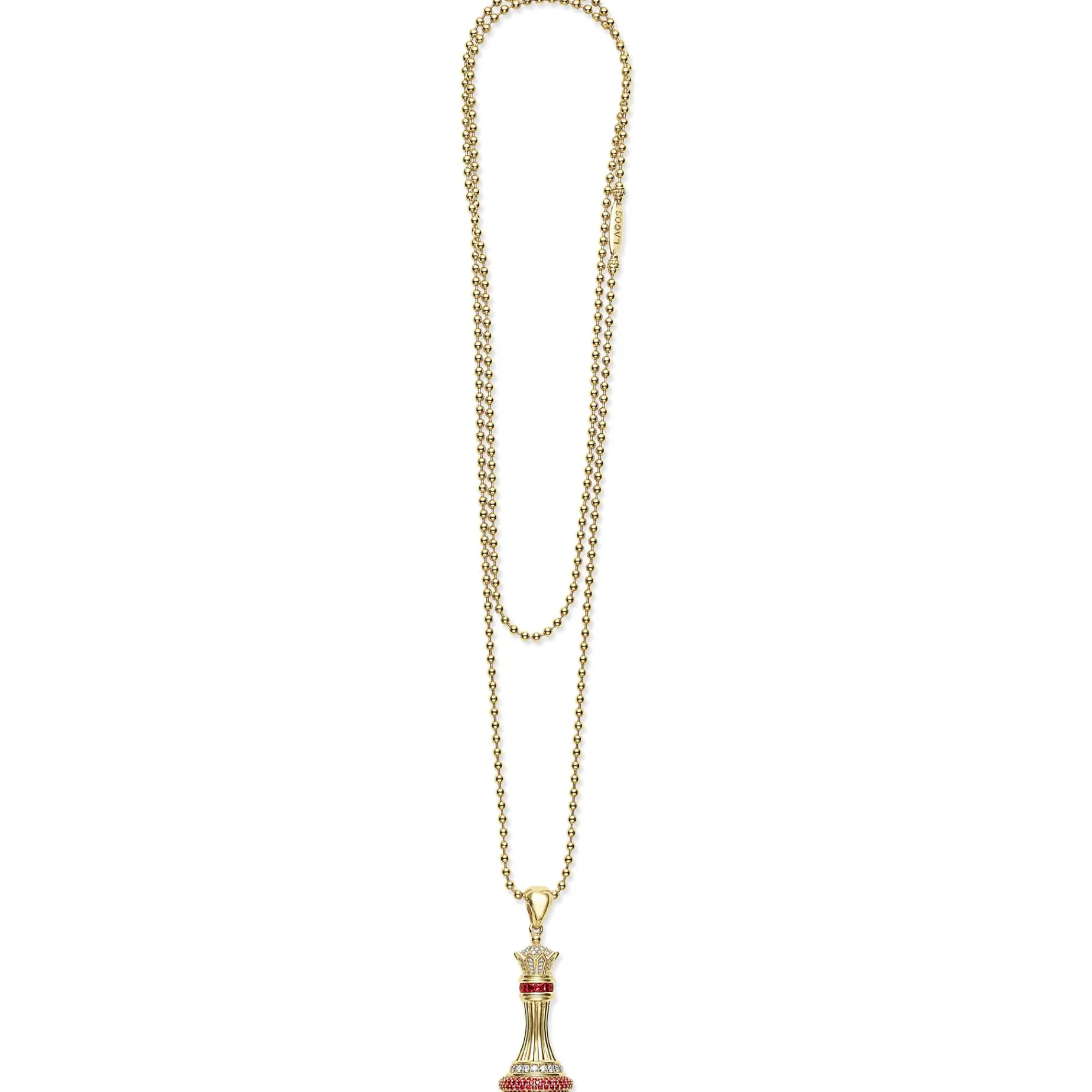 Ruby and Diamond Queen Pendant Necklace