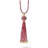 Ruby and Diamond Tassel Pendant Necklace