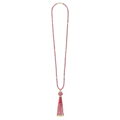 Ruby and Diamond Tassel Pendant Necklace