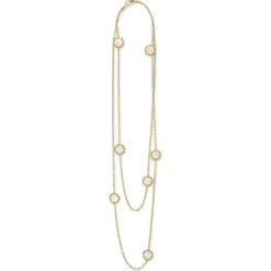 Seven Station Round Mother of Pearl Necklace