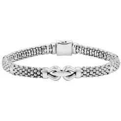 Silver Caviar Buckle Bracelet | 6mm