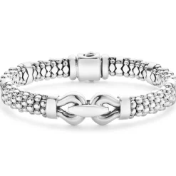Silver Caviar Buckle Bracelet | 9mm