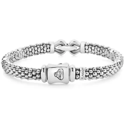 Silver Caviar Buckle Bracelet | 6mm