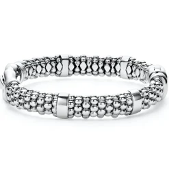 Silver Caviar Buckle Bracelet | 9mm