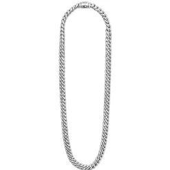 Silver Curb Chain Necklace | 8mm