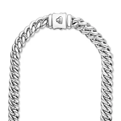 Silver Curb Chain Necklace | 8mm