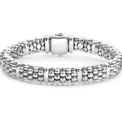 Silver Station Caviar Bracelet | 9mm
