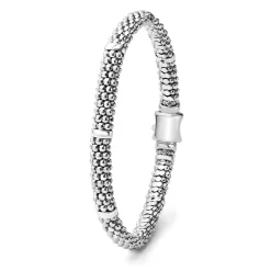 Silver Station Caviar Bracelet | 6mm