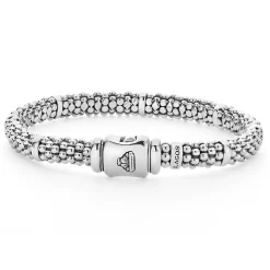 Silver Station Caviar Bracelet | 6mm