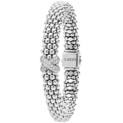 Silver X Caviar Diamond Bracelet | 9mm