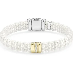 Single Station Ceramic Diamond Bracelet | 9mm
