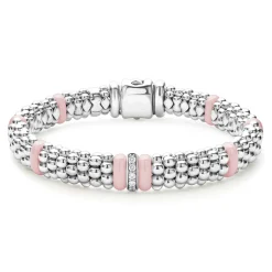 Single Station Diamond Caviar Bracelet | 9mm