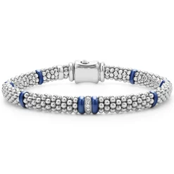 Single Station Diamond Caviar Bracelet | 6mm