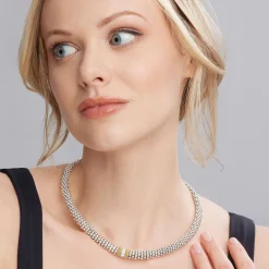 Single Station Diamond Caviar Necklace