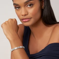 Single Station Diamond Caviar Bracelet | 9mm
