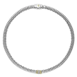 Single Station Diamond Caviar Necklace