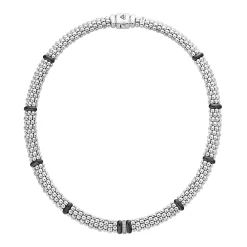 Single Station Diamond Caviar Necklace