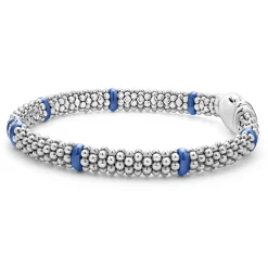 Single Station Diamond Caviar Bracelet | 6mm
