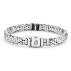 Single Station Diamond Caviar Bracelet | 9mm