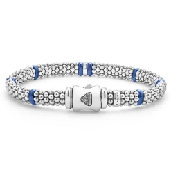 Single Station Diamond Caviar Bracelet | 6mm