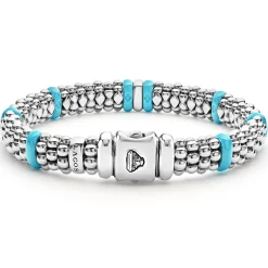 Single Station Diamond Caviar Bracelet | 9mm