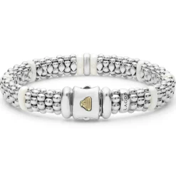 Single Station Diamond Caviar Bracelet | 9mm