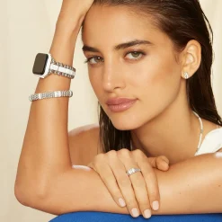 Single Station Diamond Caviar Bracelet | 9mm
