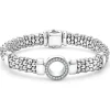 Single Station Diamond Circle Caviar Bracelet | 9mm